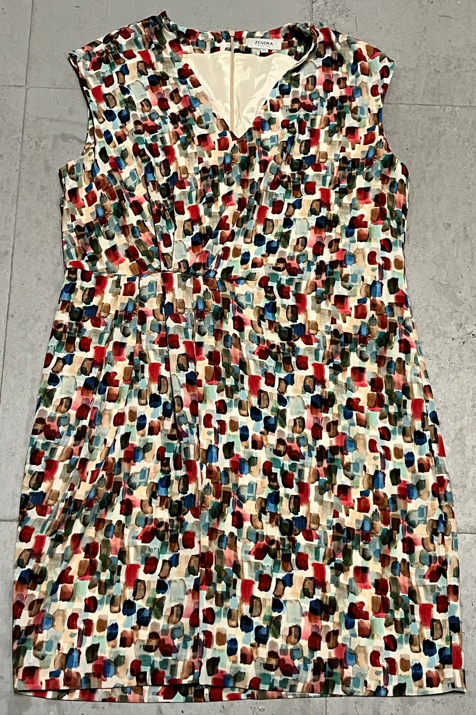 Vestido crepe estampado multicolor 